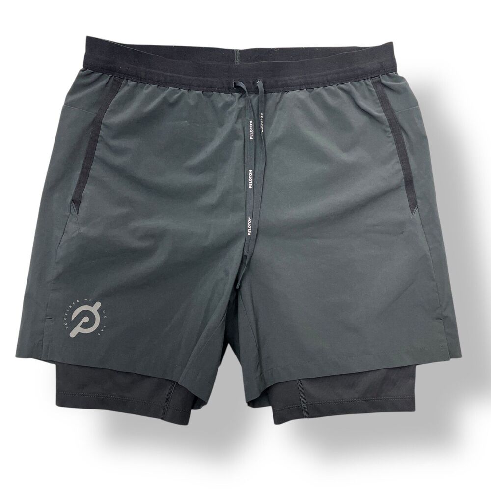 Peloton Surge Shorts Mens Small Black 8” Lined Special Edition Foil Logo